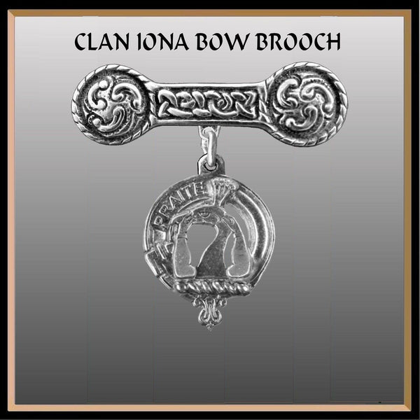 Murray (Tullibardine) Clan Crest Iona Bar Brooch - Sterling Silver