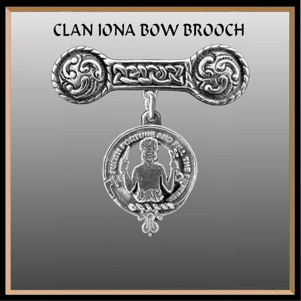 Murray (Savage) Clan Crest Iona Bar Brooch - Sterling Silver