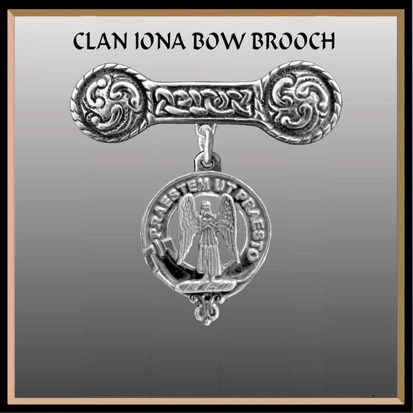 Preston Clan Crest Iona Bar Brooch - Sterling Silver