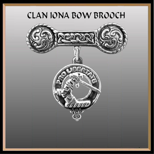 Wallace Clan Crest Iona Bar Brooch - Sterling Silver