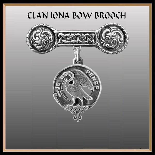 Wemyss Clan Crest Iona Bar Brooch - Sterling Silver