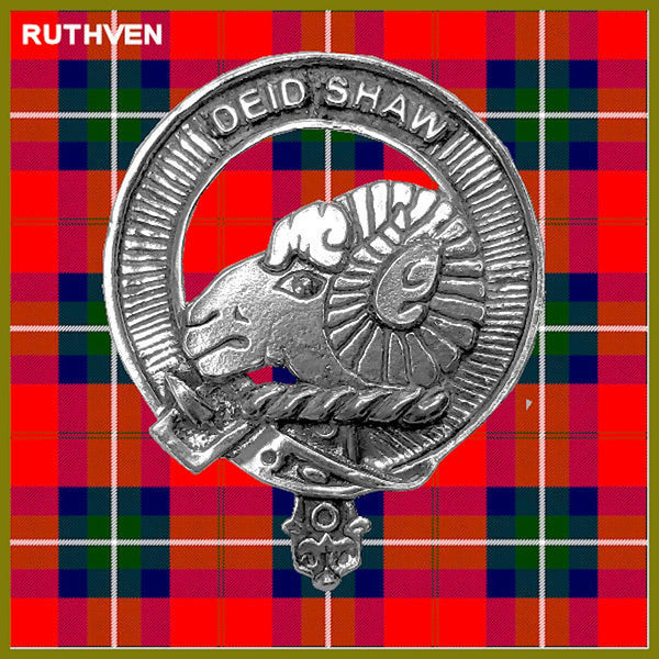 Ruthven 5oz Round Scottish Clan Crest Badge Stainless Steel Flask