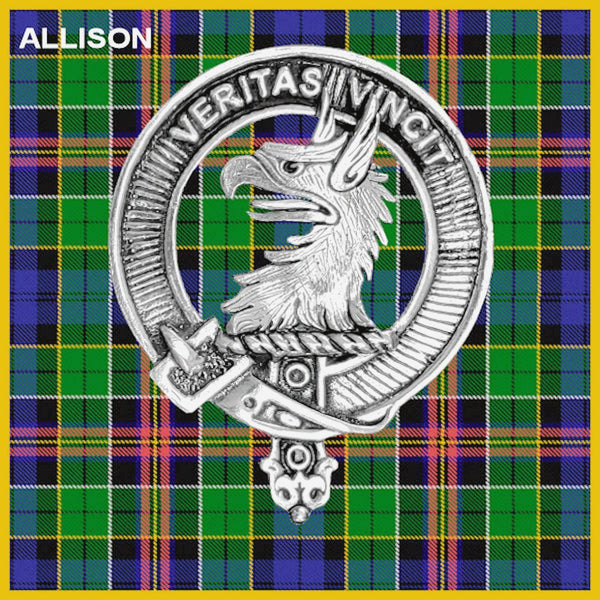 Allison Clan Crest Interlace Kilt Buckle, Scottish Badge