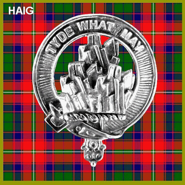 Haig Clan Crest Interlace Kilt Buckle, Scottish Badge