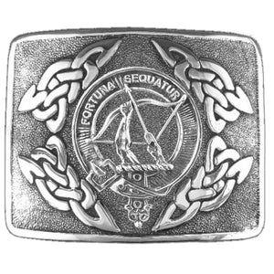 Hunter (Polmood) Clan Crest Interlace Kilt Buckle, Scottish Badge
