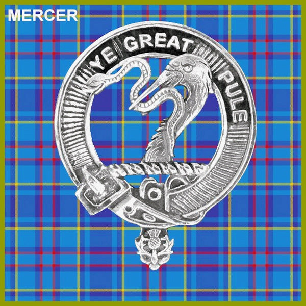 Mercer Clan Crest Interlace Kilt Buckle, Scottish Badge