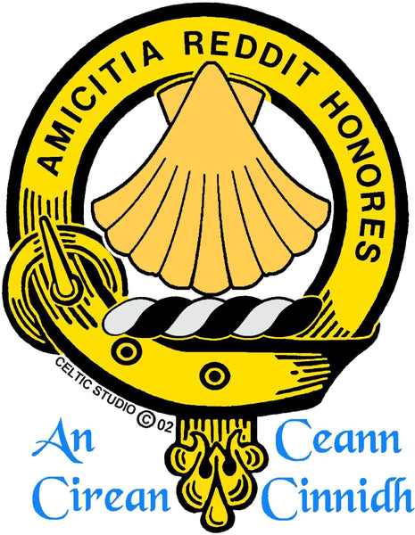 Pringle Clan Crest Interlace Kilt Buckle, Scottish Badge