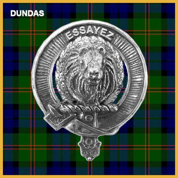 Dundas 8oz Clan Crest Scottish Badge Stainless Steel Flask