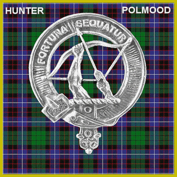 Hunter (Polmood) 8oz Clan Crest Scottish Badge Stainless Steel Flask