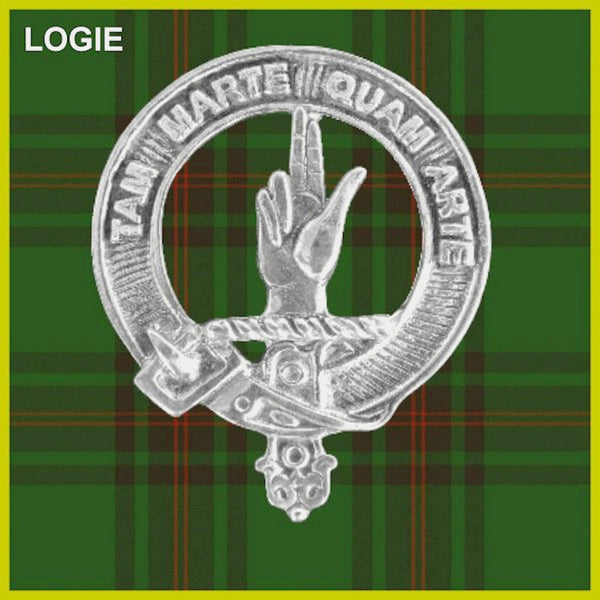 Logie 8oz Clan Crest Scottish Badge Stainless Steel Flask