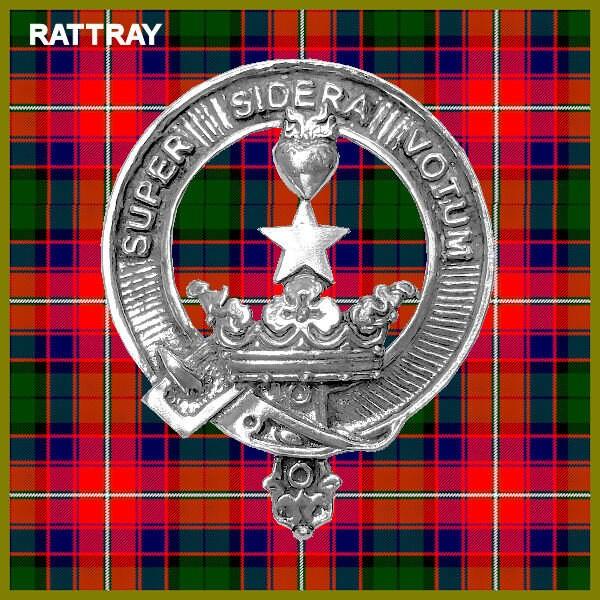 Rattray 8oz Clan Crest Scottish Badge Stainless Steel Flask
