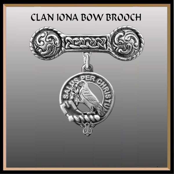 Abernethy Clan Crest Iona Bar Brooch - Sterling Silver