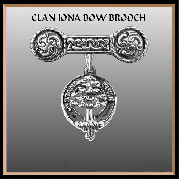Anderson Clan Crest Iona Bar Brooch - Sterling Silver