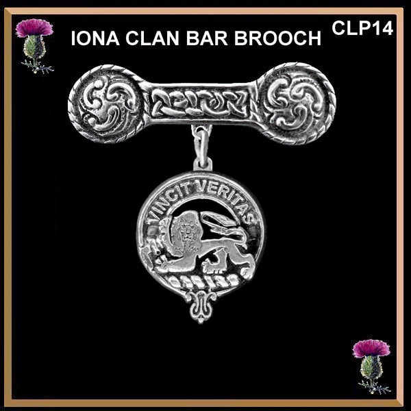 Baxter Clan Crest Iona Bar Brooch - Sterling Silver