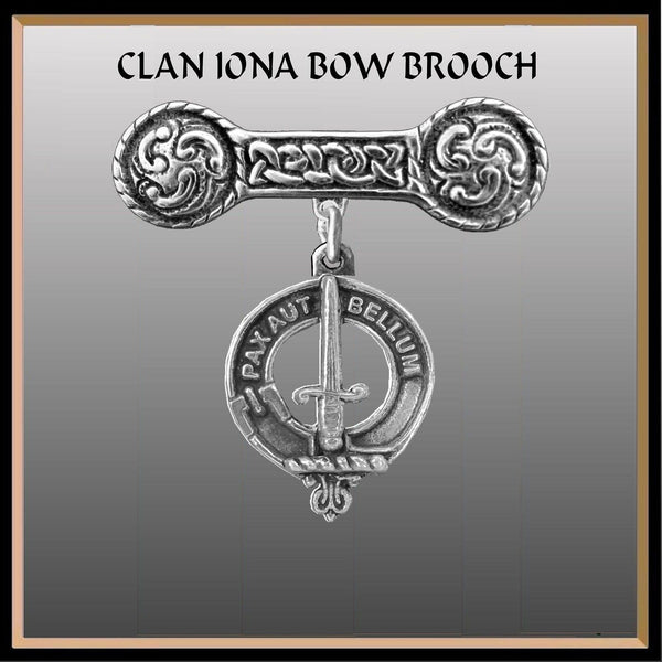Blaine Clan Crest Iona Bar Brooch - Sterling Silver