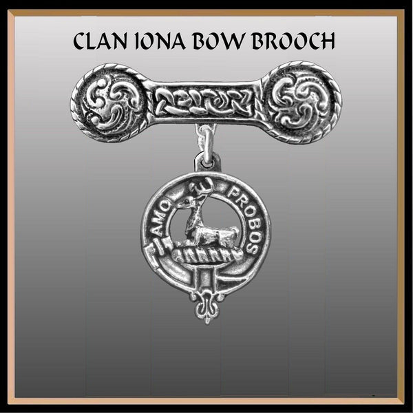 Blair Clan Crest Iona Bar Brooch - Sterling Silver