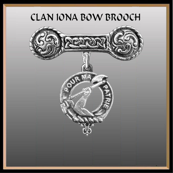 Cooper Clan Crest Iona Bar Brooch - Sterling Silver