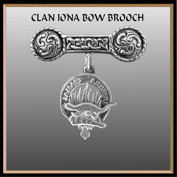 Douglas Clan Crest Iona Bar Brooch - Sterling Silver