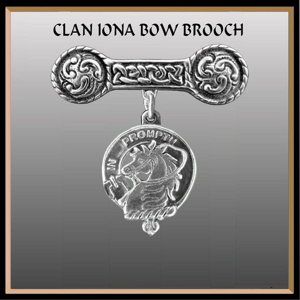 Dunbar Clan Crest Iona Bar Brooch - Sterling Silver