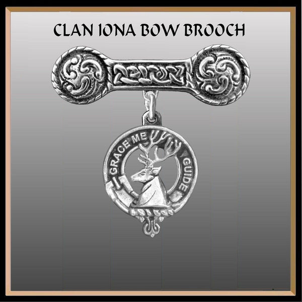 Forbes Clan Crest Iona Bar Brooch - Sterling Silver