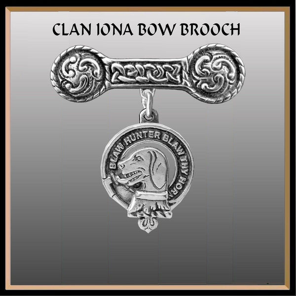 Forrester Clan Crest Iona Bar Brooch - Sterling Silver