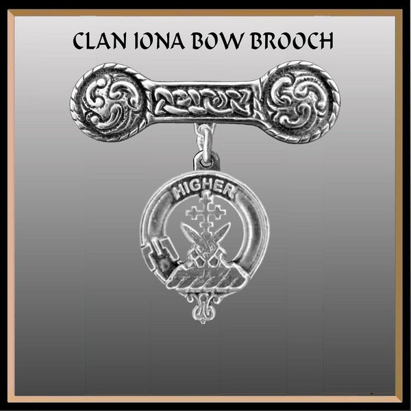 Galloway Clan Crest Iona Bar Brooch - Sterling Silver