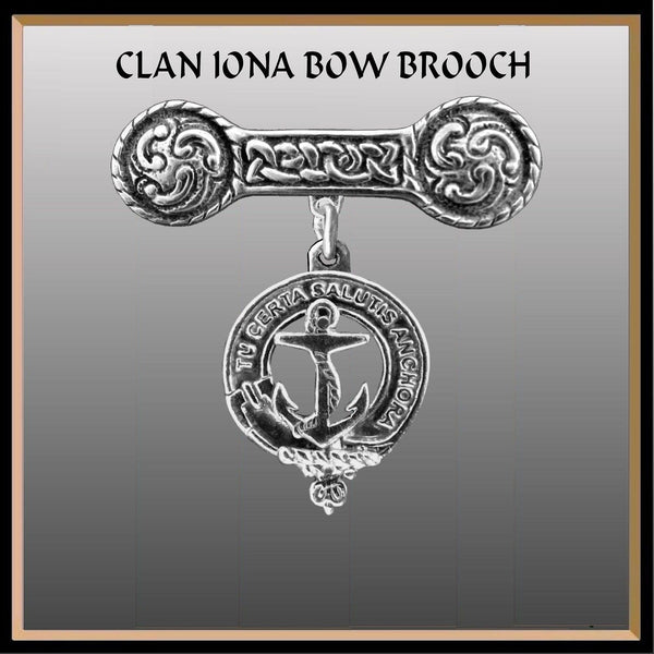 Gillespie Clan Crest Iona Bar Brooch - Sterling Silver