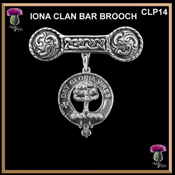 Hog Clan Crest Iona Bar Brooch - Sterling Silver