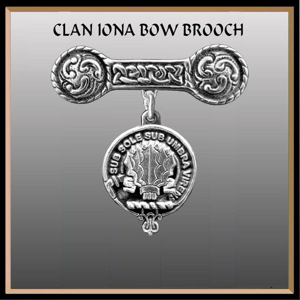 Irvine (Drum) Clan Crest Iona Bar Brooch - Sterling Silver