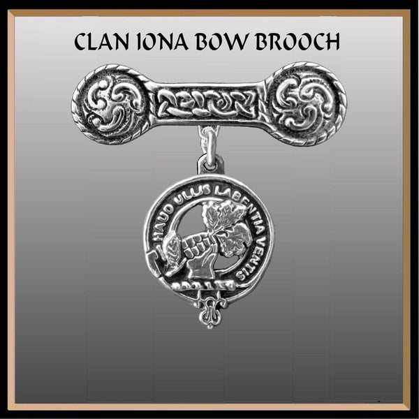 Irvine (Bonshaw) Clan Crest Iona Bar Brooch - Sterling Silver