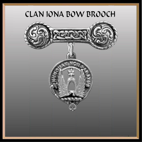 Johnston Clan Crest Iona Bar Brooch - Sterling Silver