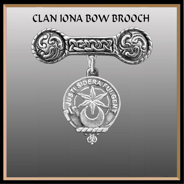 MacCall Clan Crest Iona Bar Brooch - Sterling Silver
