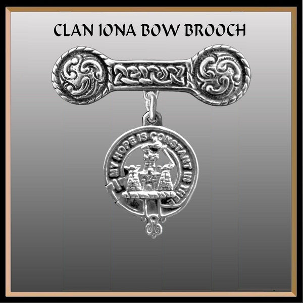 MacDonald (Clanranald) Clan Crest Iona Bar Brooch - Sterling Silver