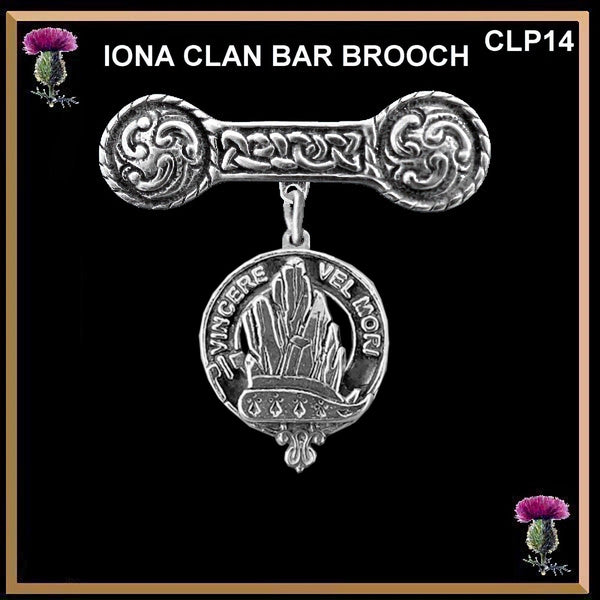 MacNeill (Barra) Clan Crest Iona Bar Brooch - Sterling Silver