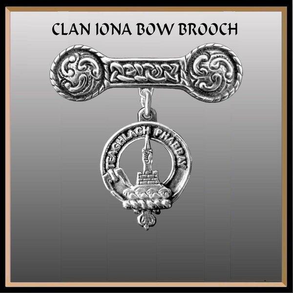 Morrison Clan Crest Iona Bar Brooch - Sterling Silver