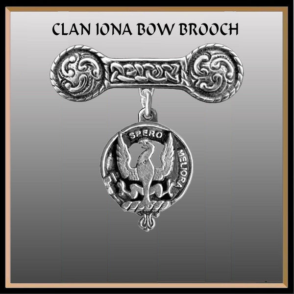 Sandilands Clan Crest Iona Bar Brooch - Sterling Silver