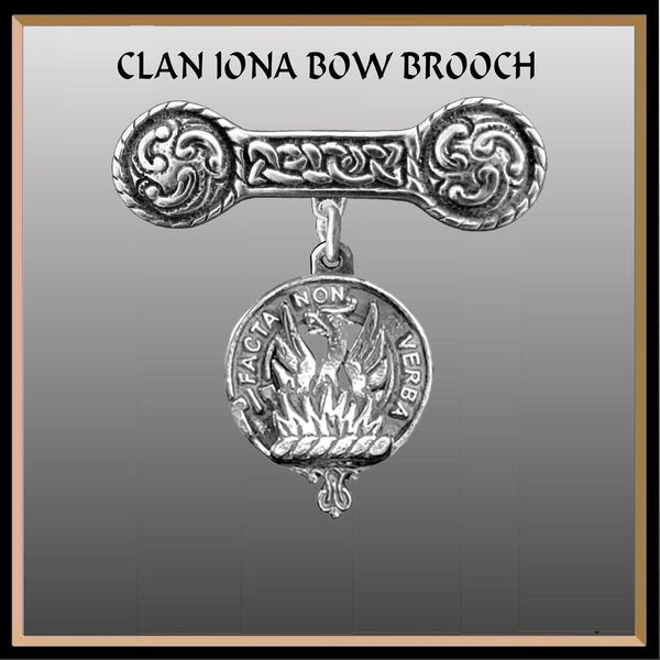 Snodgrass Clan Crest Iona Bar Brooch - Sterling Silver