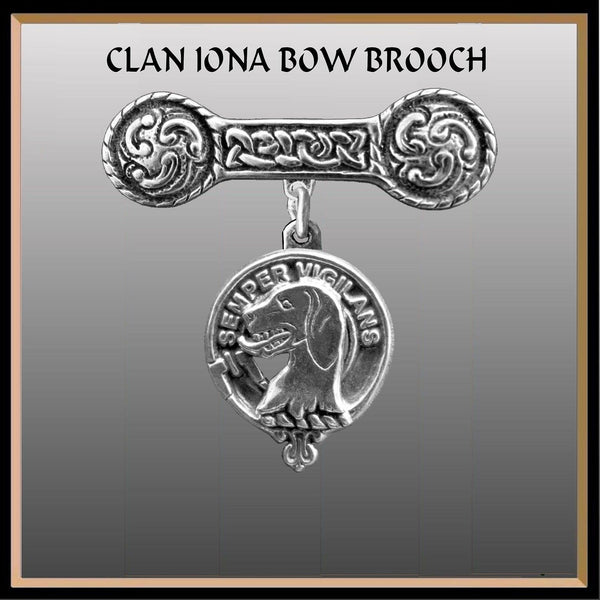 Wilson (Hound) Clan Crest Iona Bar Brooch - Sterling Silver