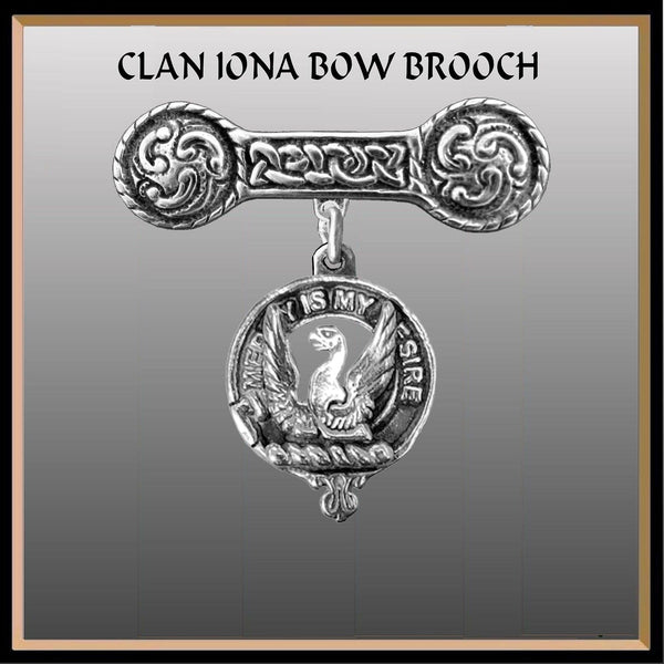 Wishart Clan Crest Iona Bar Brooch - Sterling Silver