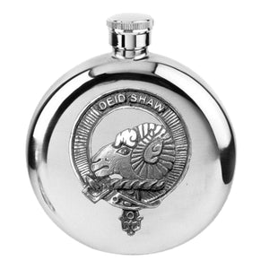 Ruthven 5oz Round Scottish Clan Crest Badge Stainless Steel Flask