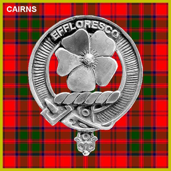 Cairns Clan Crest Interlace Kilt Buckle, Scottish Badge
