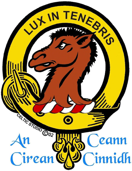 Fullerton Clan Crest Interlace Kilt Buckle, Scottish Badge