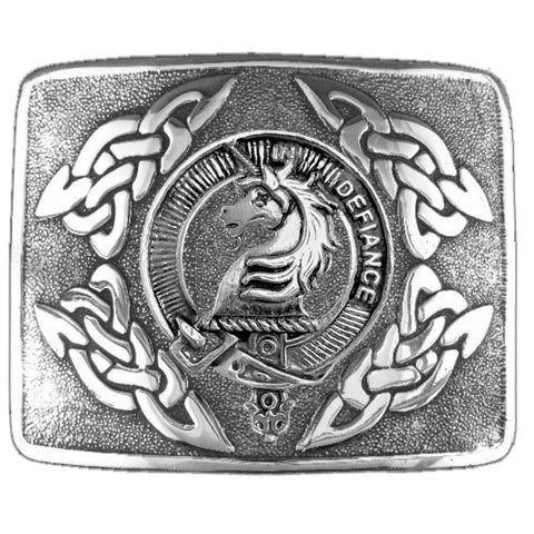 MacBriar Clan Crest Interlace Kilt Buckle, Scottish Badge