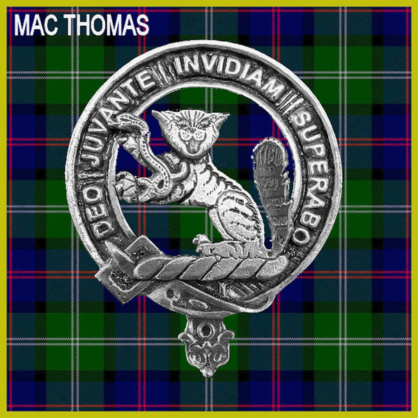 MacThomas Clan Crest Interlace Kilt Buckle, Scottish Badge