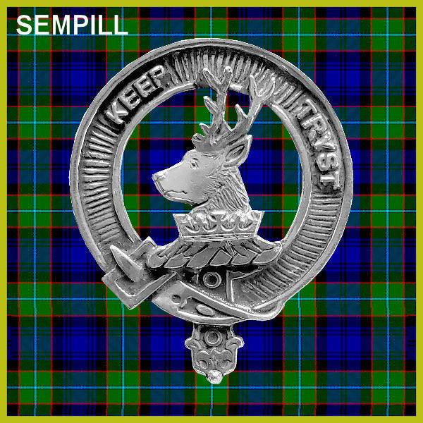 Sempill Clan Crest Interlace Kilt Buckle, Scottish Badge