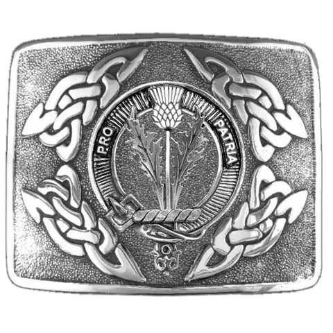 Thompson (Thistle) Clan Crest Interlace Kilt Buckle, Scottish Badge