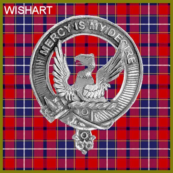 Wishart Clan Crest Interlace Kilt Buckle, Scottish Badge