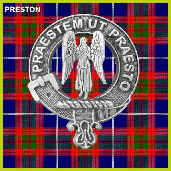 Preston 8oz Clan Crest Scottish Badge Stainless Steel Flask
