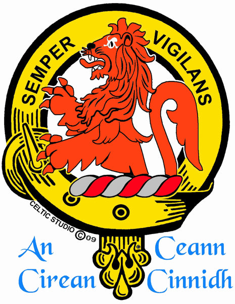 Wilson (Lion) 8oz Clan Crest Scottish Badge Stainless Steel Flask