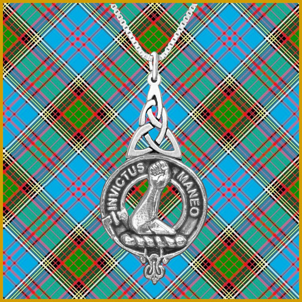 Armstrong Clan Crest Interlace Drop Pendant